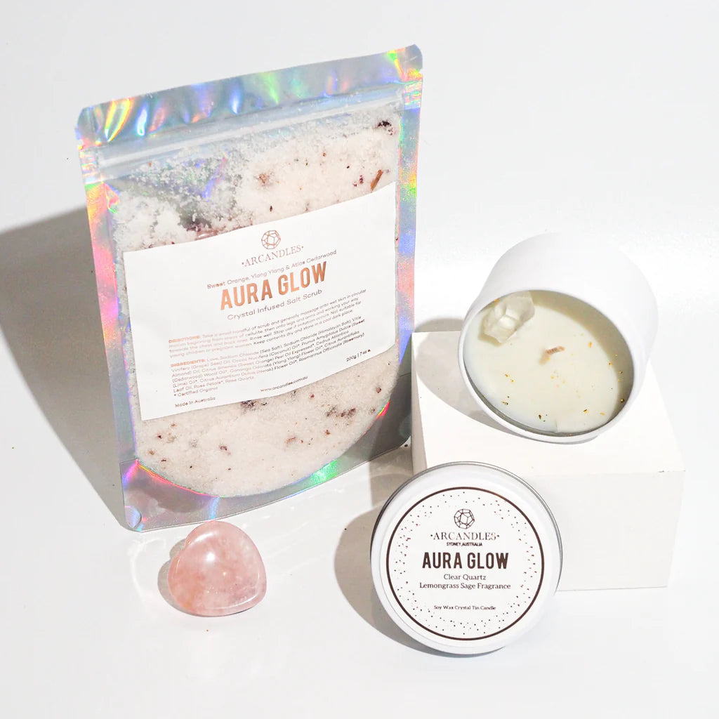 Arcandles Aura Glow Body Scrub & Candle Set