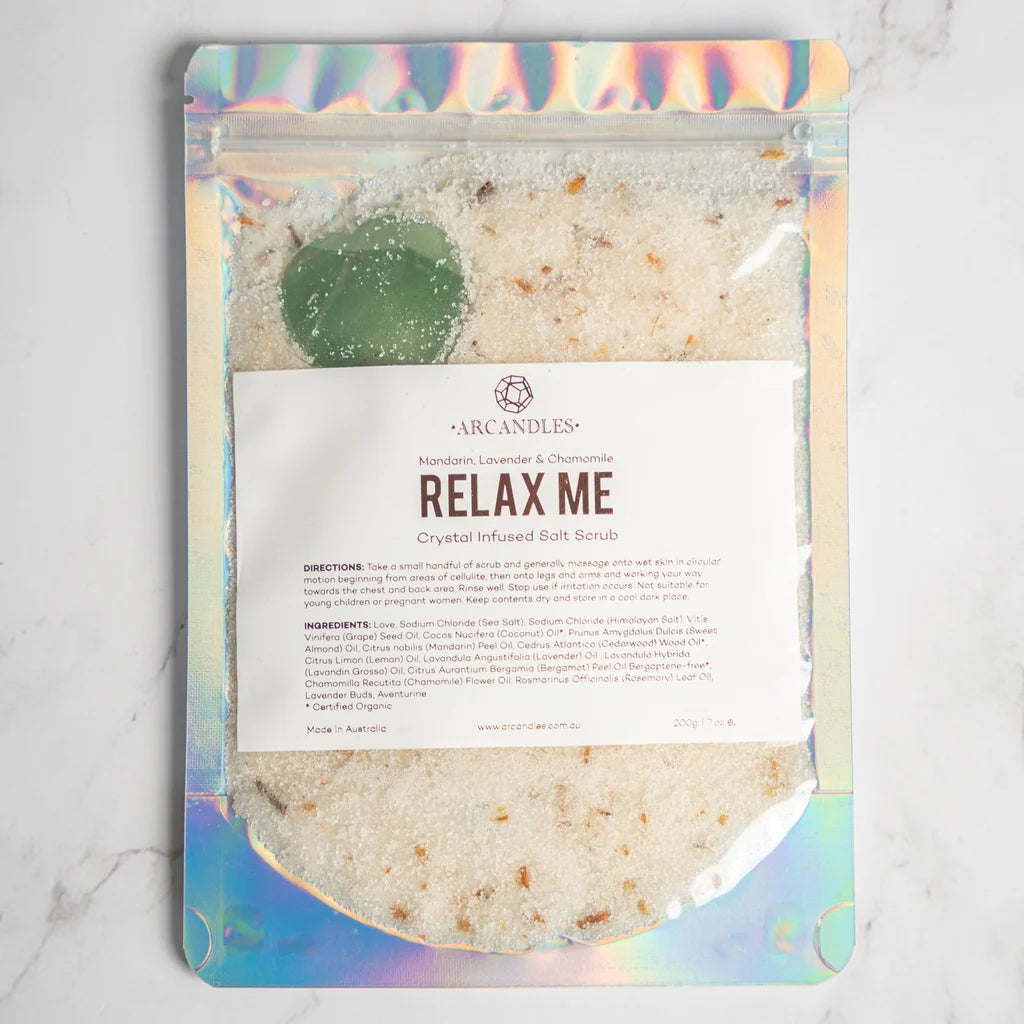 Arcandles Relax Me Crystal Organic Body Scrub — Naked Foods