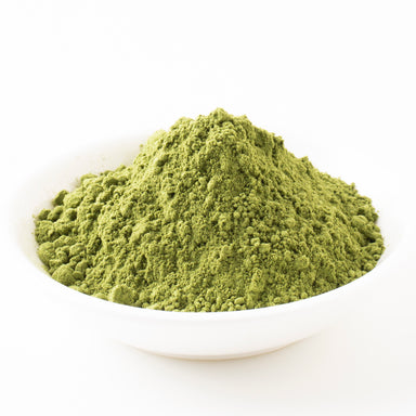 Organic Wheatgrass Powder (Superfoods) in a white wide bowl - Naked Foods