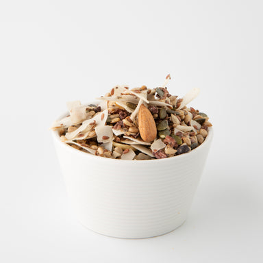 Organic Paleo Protein Mix (Muesli) when served in white bowl - Naked Foods